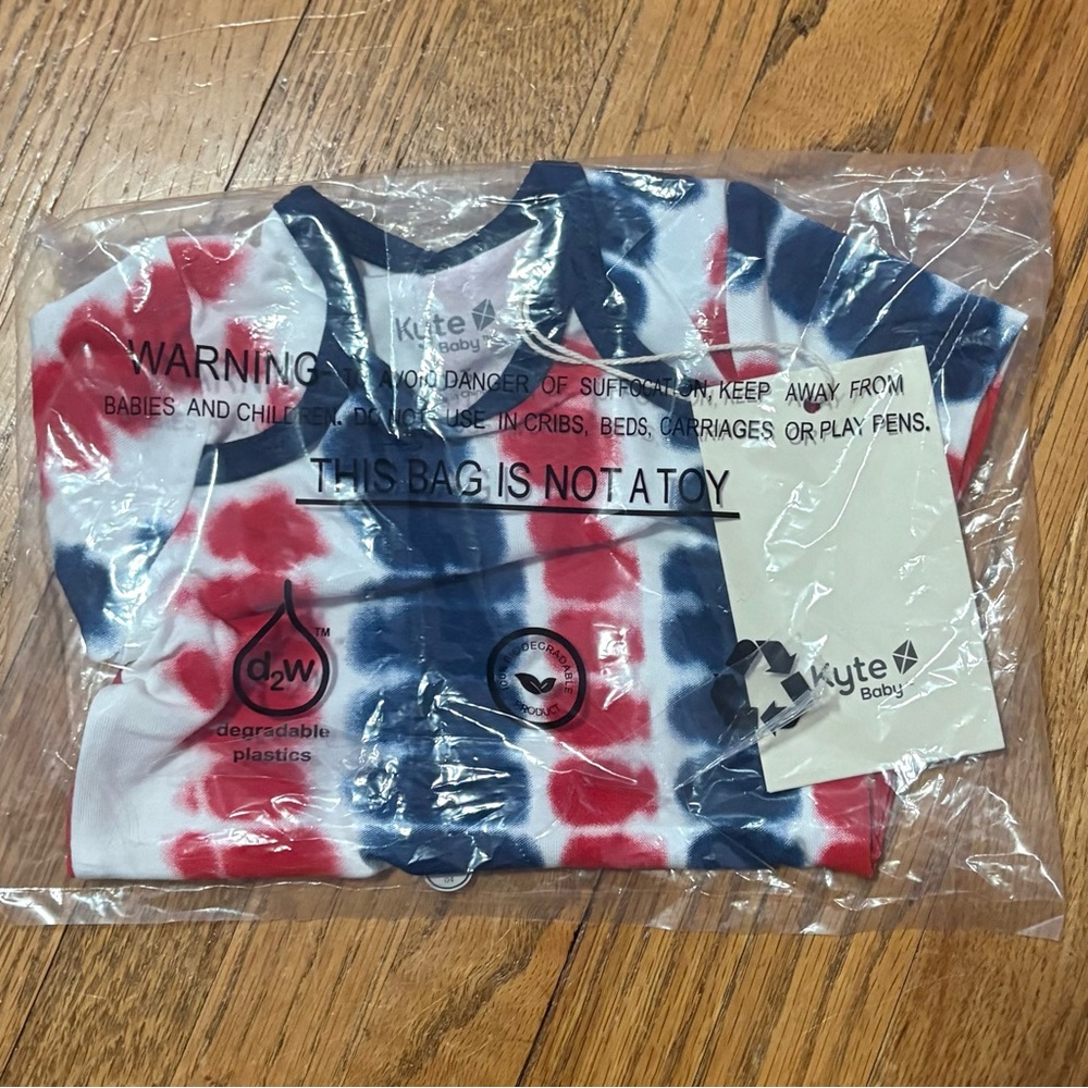 Kyte BABY Red and Blue Tie-Dye Short Sleeve Tee